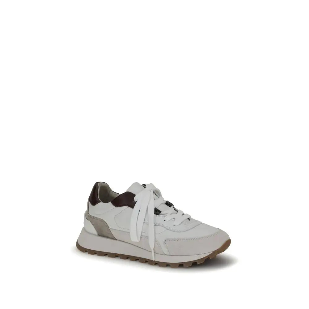 Brunello Cucinelli Weiße Leder-Sneaker für Sport und Freizeit - EU40/US10