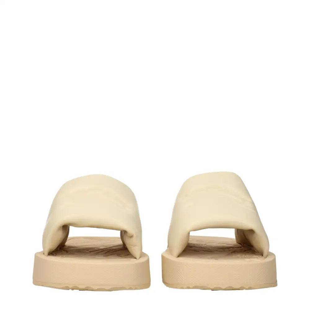 Burberry Beigefarbene Lederslipper