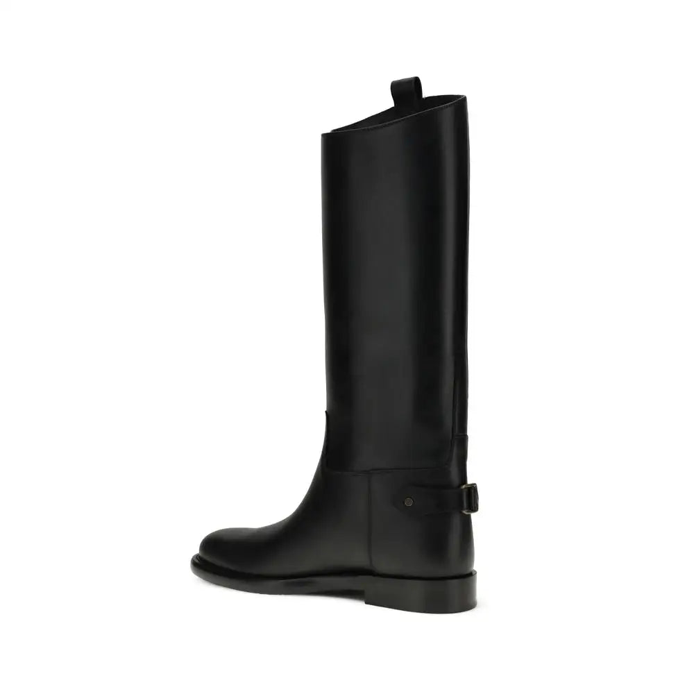 Burberry Schwarze Kalbshaut Bos Taurus Stiefel