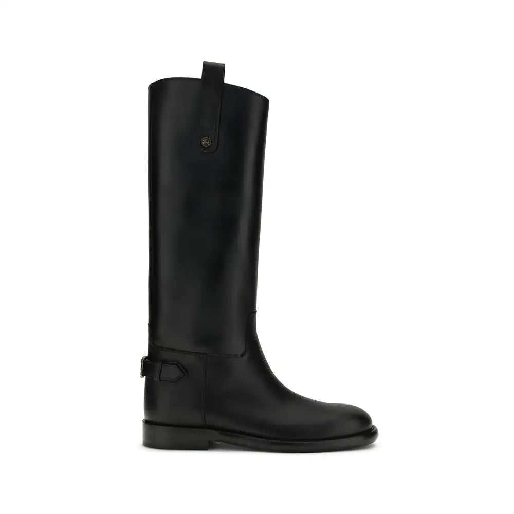 Burberry Schwarze Kalbshaut Bos Taurus Stiefel
