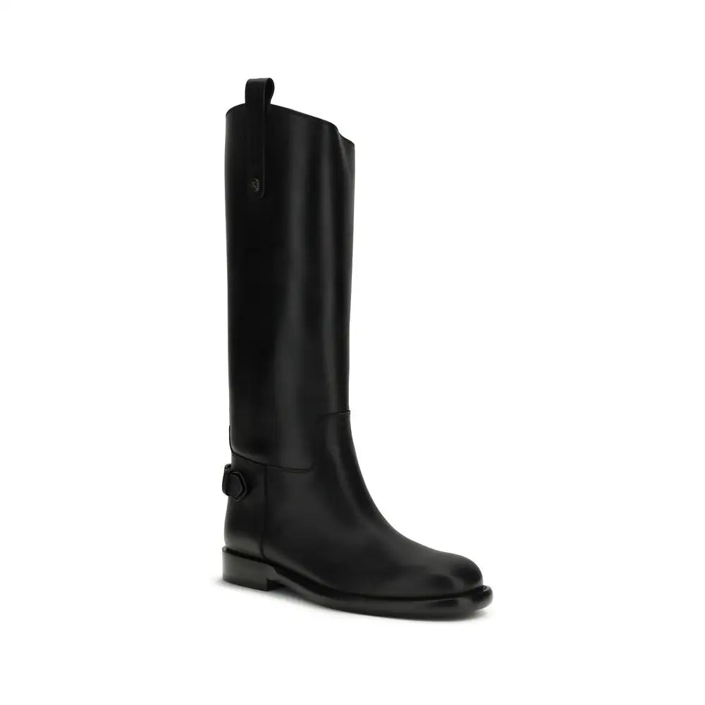 Burberry Schwarze Kalbshaut Bos Taurus Stiefel