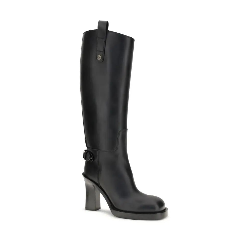 Burberry Schwarze Kalbsleder Bos Taurus High Heel Stiefel