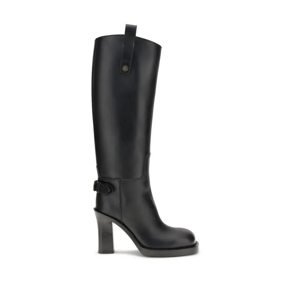 Burberry Schwarze Kalbsleder Bos Taurus High Heel Stiefel