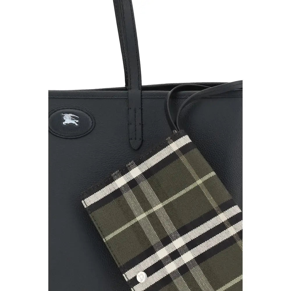 Burberry Schwarze Kalbsleder-Bos-Taurus-Schultertasche