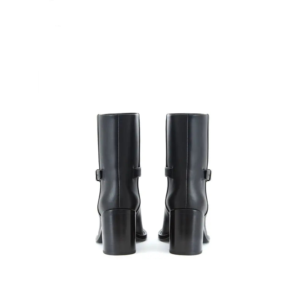 Burberry Schwarze Leder-Stiefeletten