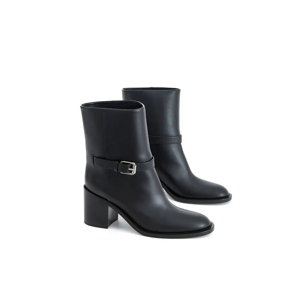Burberry Schwarze Leder-Stiefeletten
