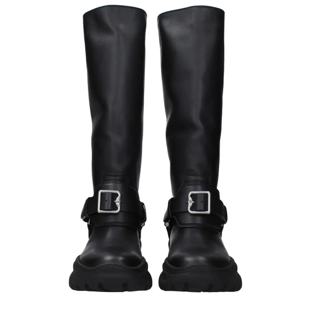 Burberry Schwarze Lederstiefel