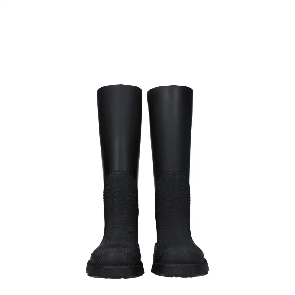 Burberry Schwarze Regenstiefel aus Baumwolle