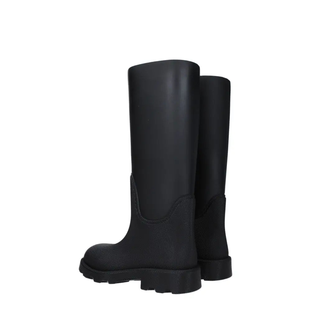 Burberry Schwarze Regenstiefel aus Baumwolle
