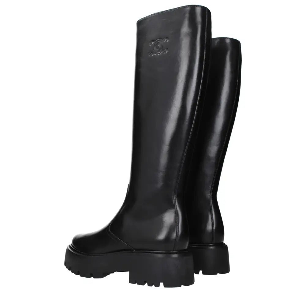 Celine Schwarze Lederstiefeletten - EU41/US11