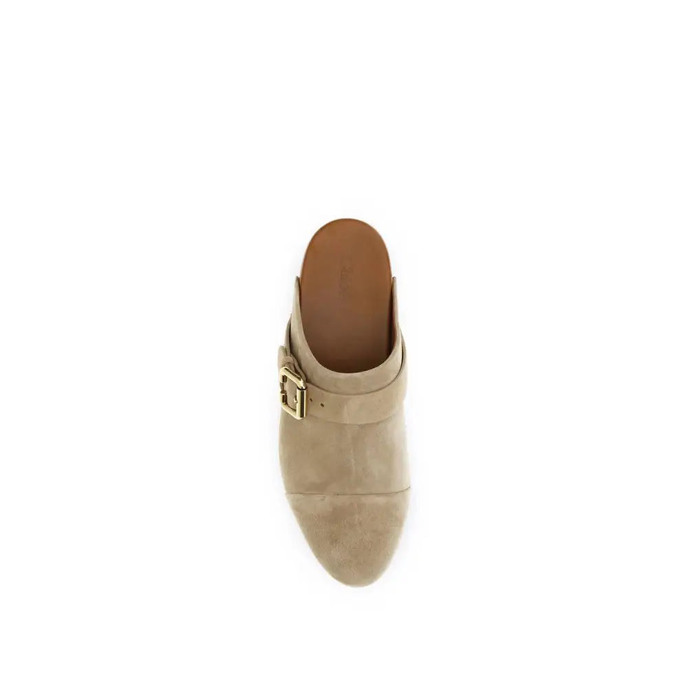 Chloé Beige Calf Leather Bos Taurus Clogs