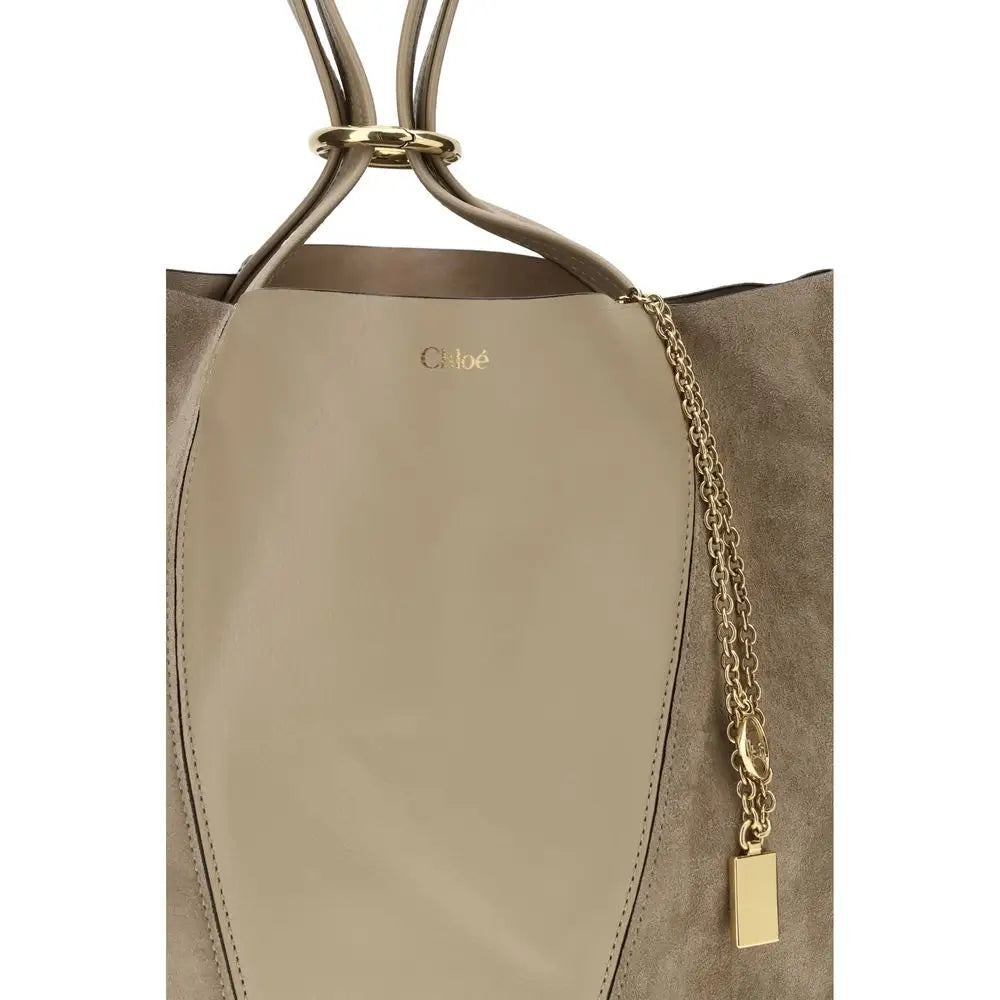 Chloé Beige Leder Schultertasche