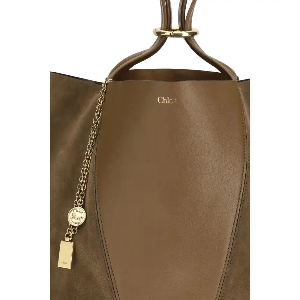 Chloé Beige Leder Schultertasche
