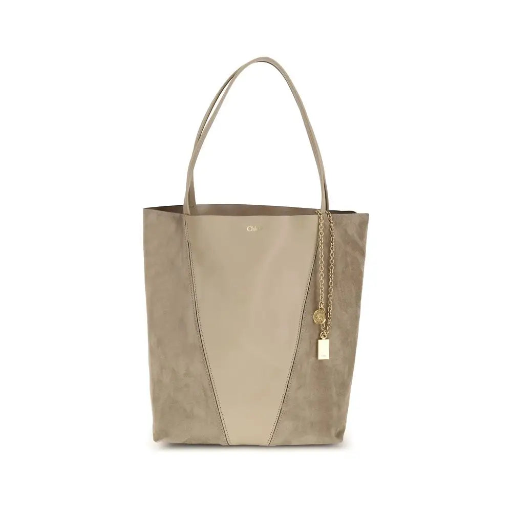 Chloé Beige Leder Schultertasche