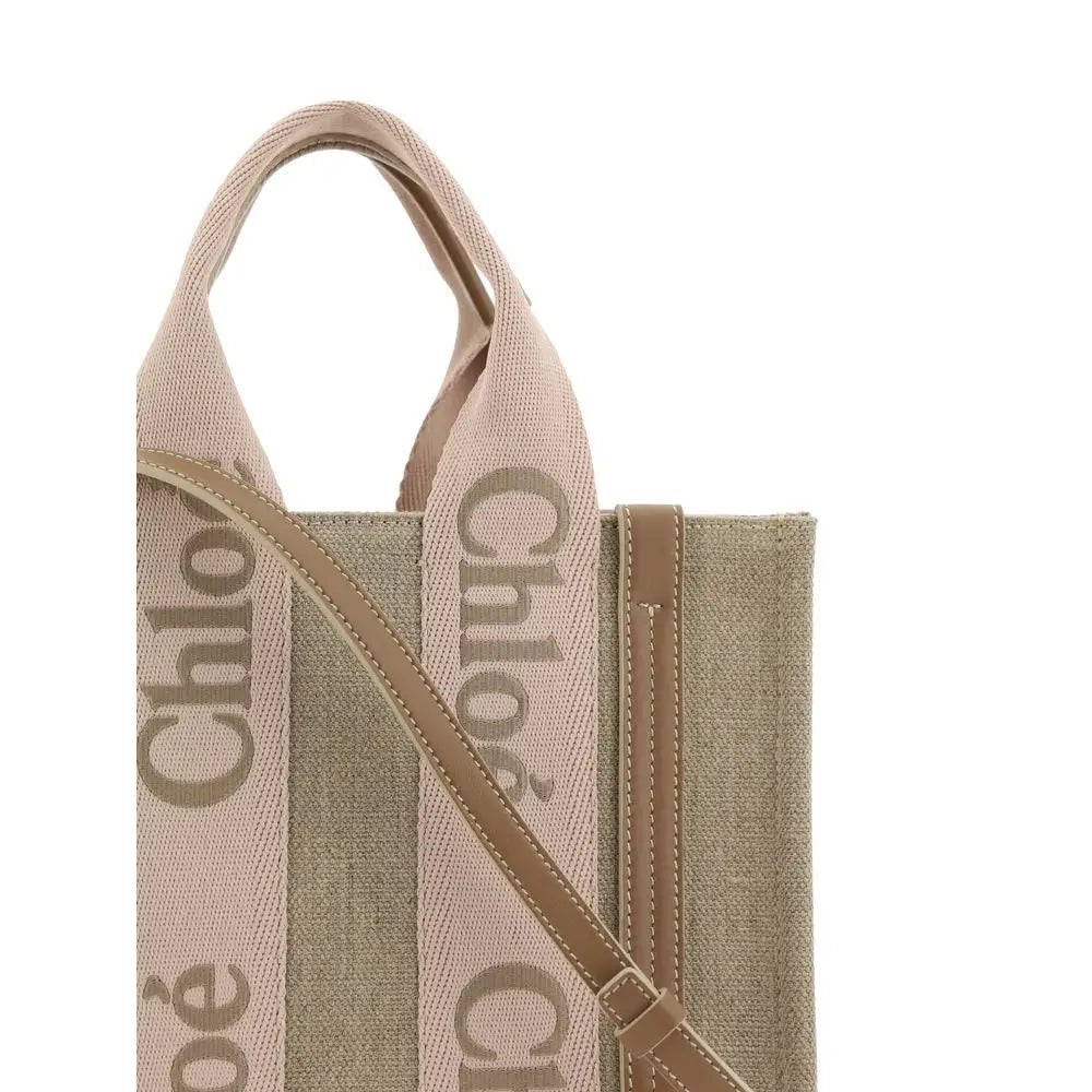 Chloé Beigefarbene Leinen-Handtasche