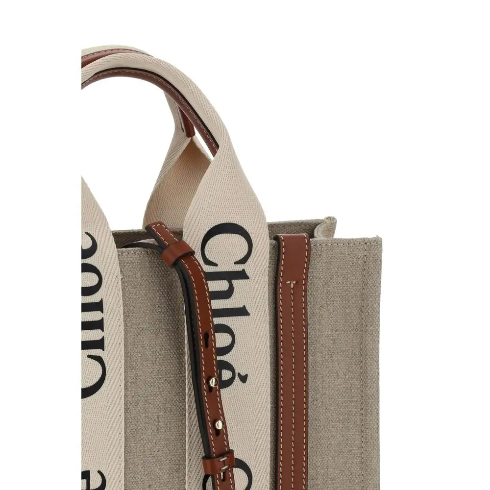 Chloé Braune Canvas-Handtasche
