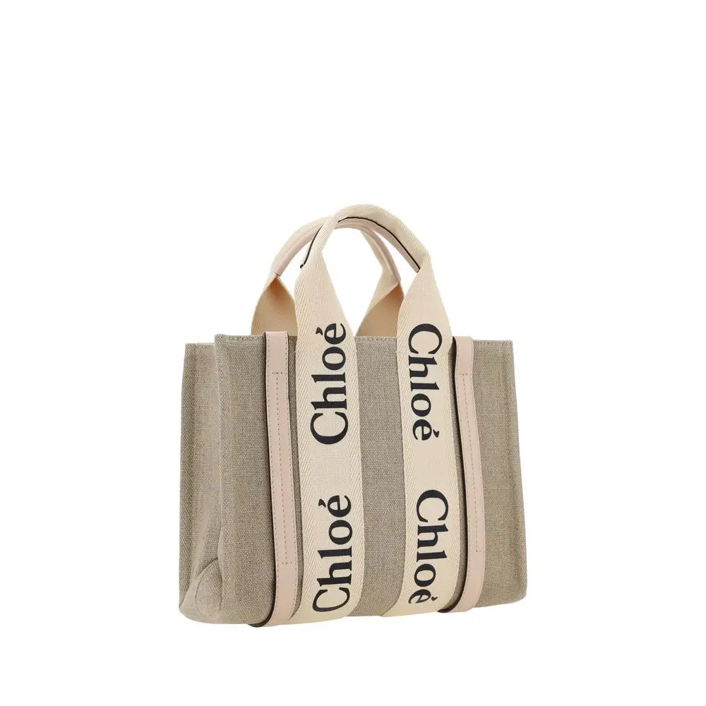 Chloé Braune Canvas-Handtasche
