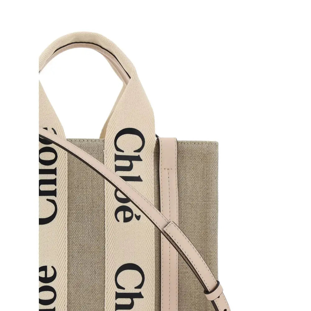 Chloé Braune Canvas-Handtasche