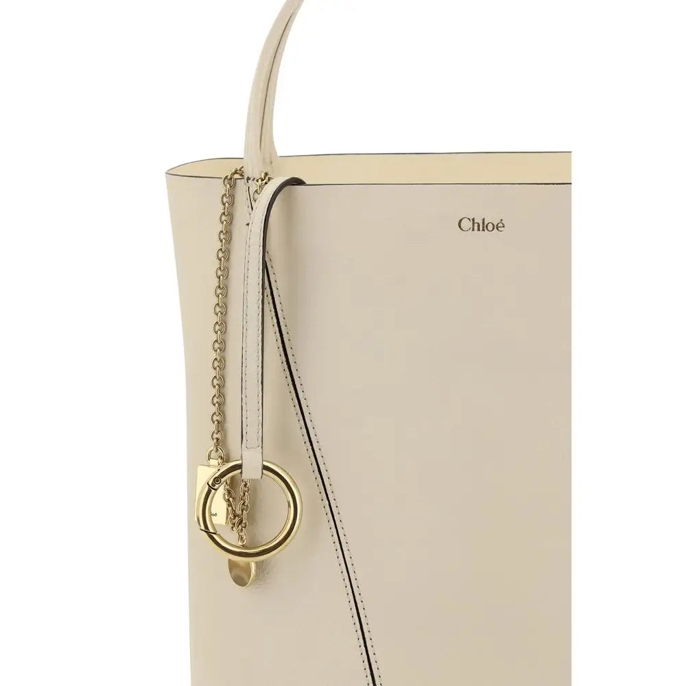 Chloé Cremefarbene Kalbshaut Bos Taurus Schultertasche