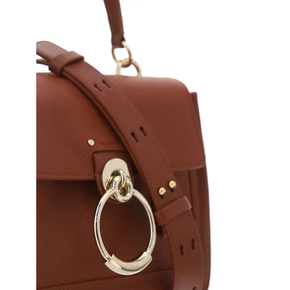 Chloé Elegante Schulterhandtasche aus braunem Kalbsleder in Sepia