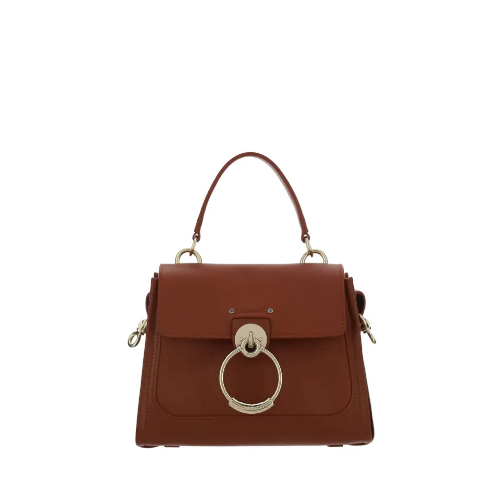 Chloé Elegante Schulterhandtasche aus braunem Kalbsleder in Sepia