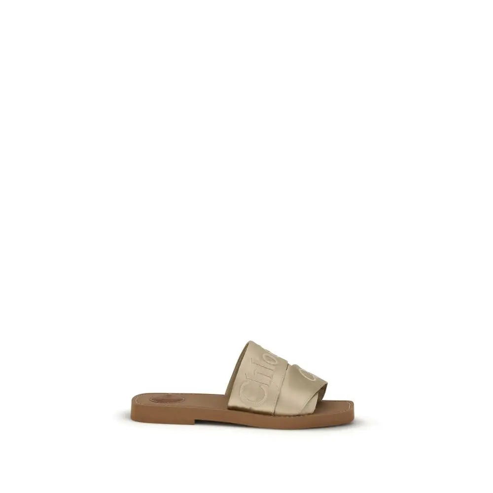 Chloé Goldfarbene Sandalen aus Polyester