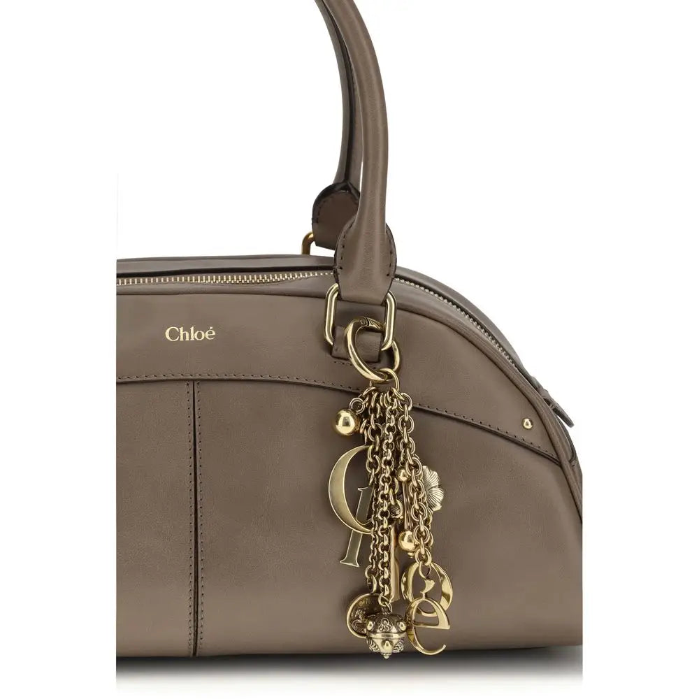 Chloé Graue Kalbsleder Bos Taurus Handtasche