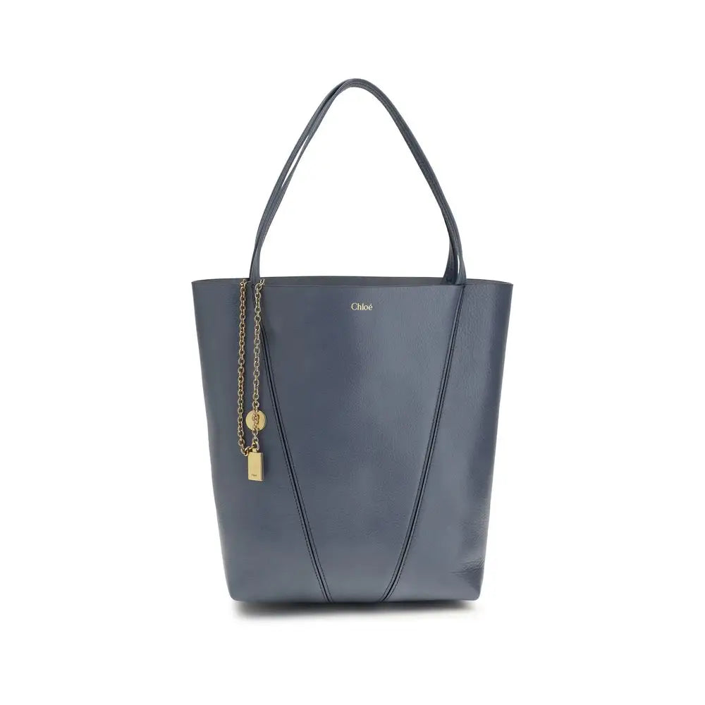 Chloé Schultertasche aus blauem Kalbsleder Bos Taurus
