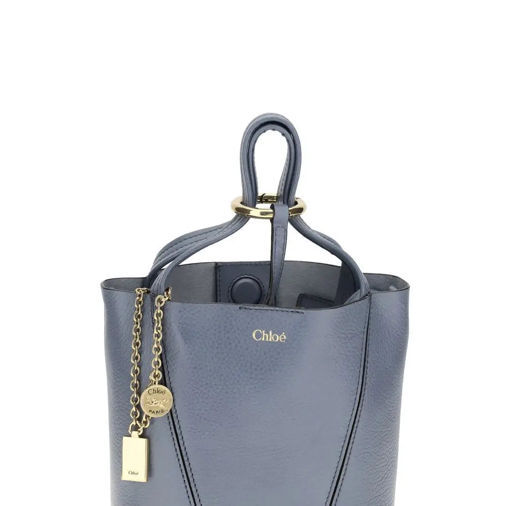 Chloé Schultertasche aus blauem Kalbsleder Bos Taurus