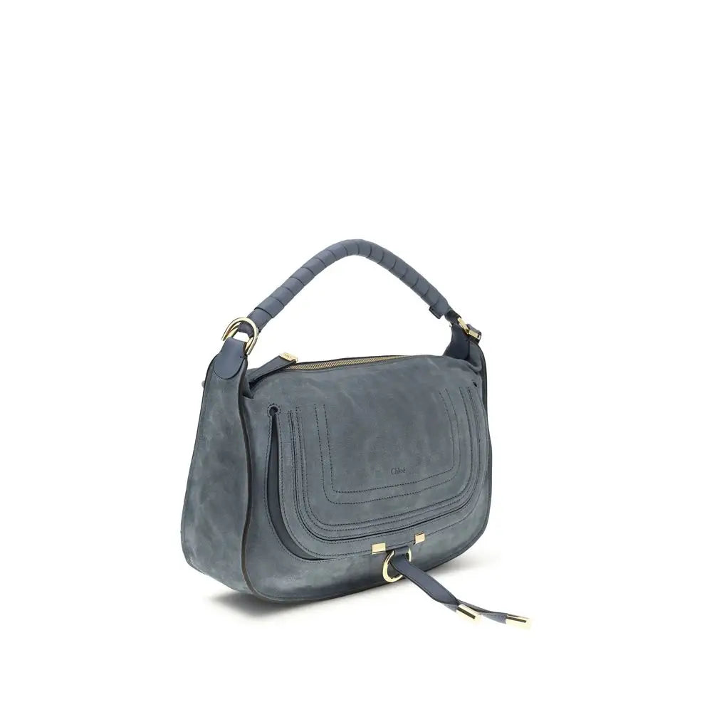Chloé Schultertasche aus blauem Kalbsleder Bos Taurus