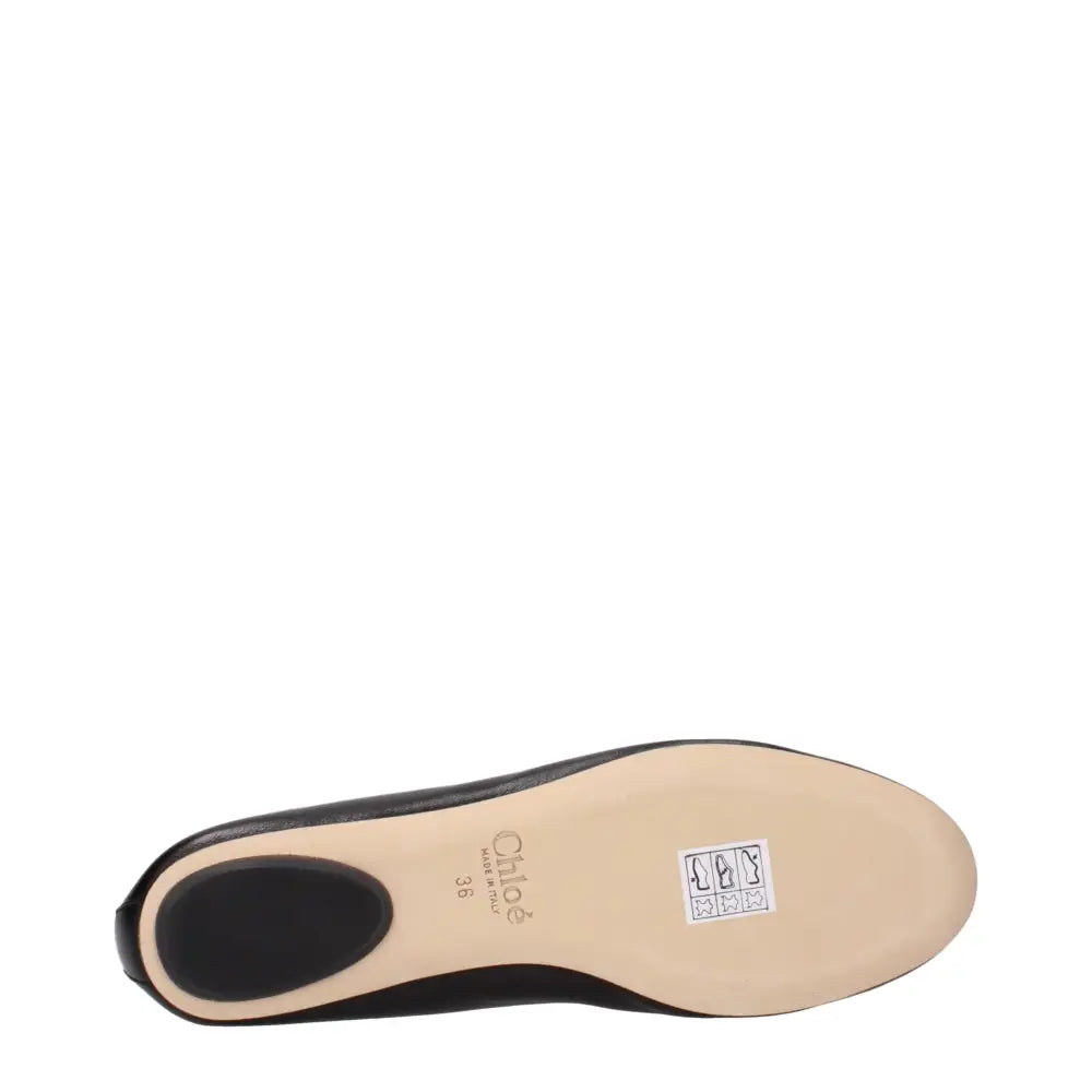 Chloé Schwarze Leder-Ballett-Flats