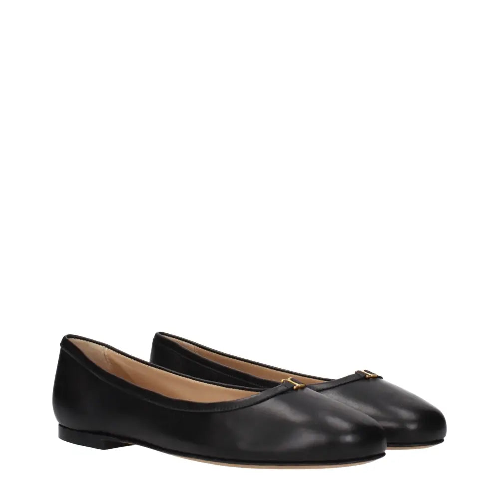 Chloé Schwarze Leder-Ballett-Flats