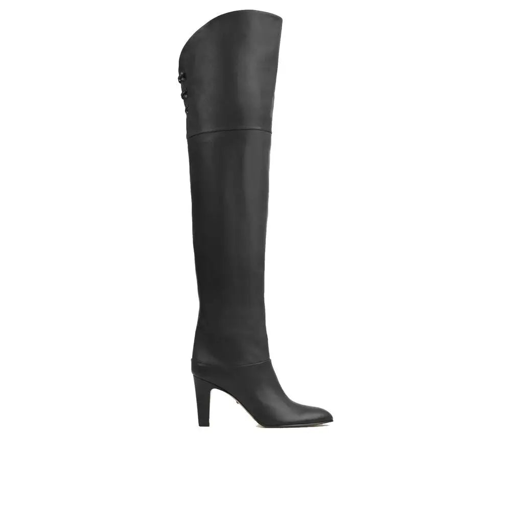 Chloé Schwarzes Kalbsleder Over The Knee - EU36.5/US6.5