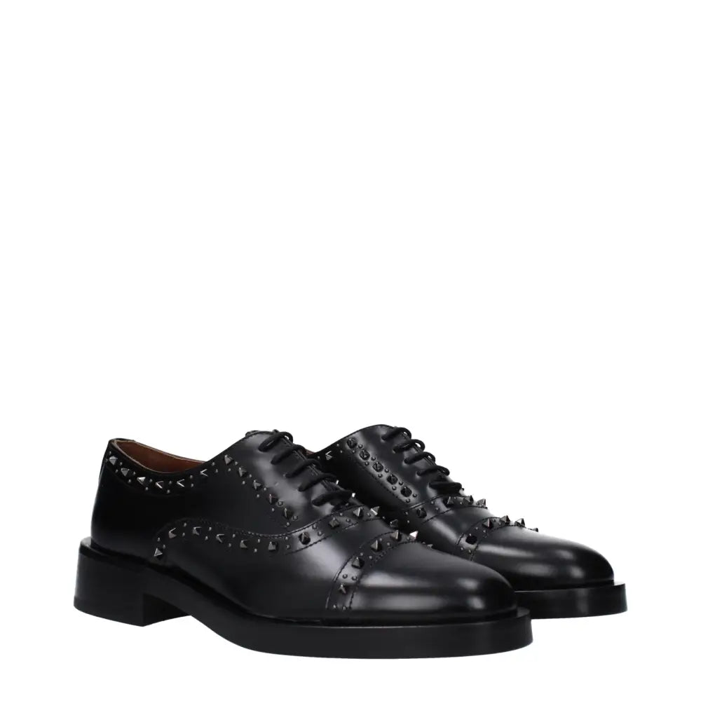 Valentino Garavani Schwarze Leder Oxfords und Derbies - EU38/US8