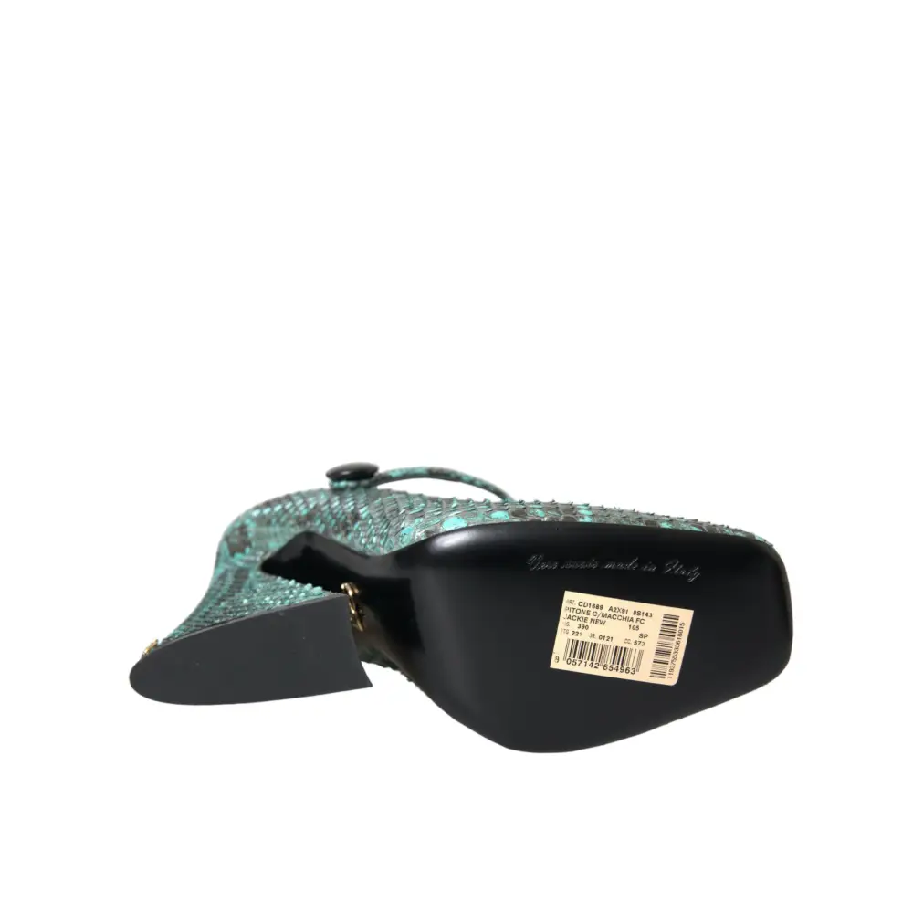 Dolce & Gabbana Aqua Python Leder Mary Jane Pumps - EU39/US8.5
