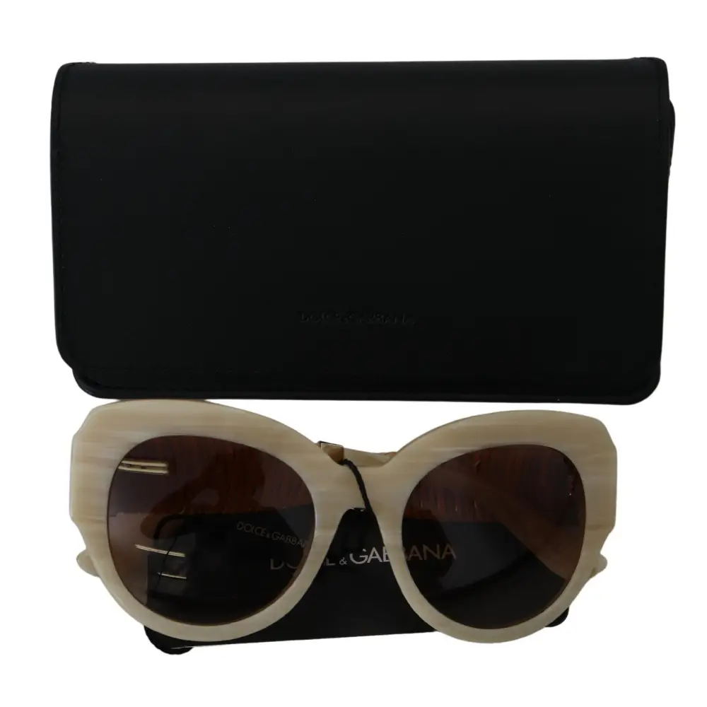 Dolce & Gabbana Beige Acetat Vollrand braune Gläser DG4294 Sonnenbrille