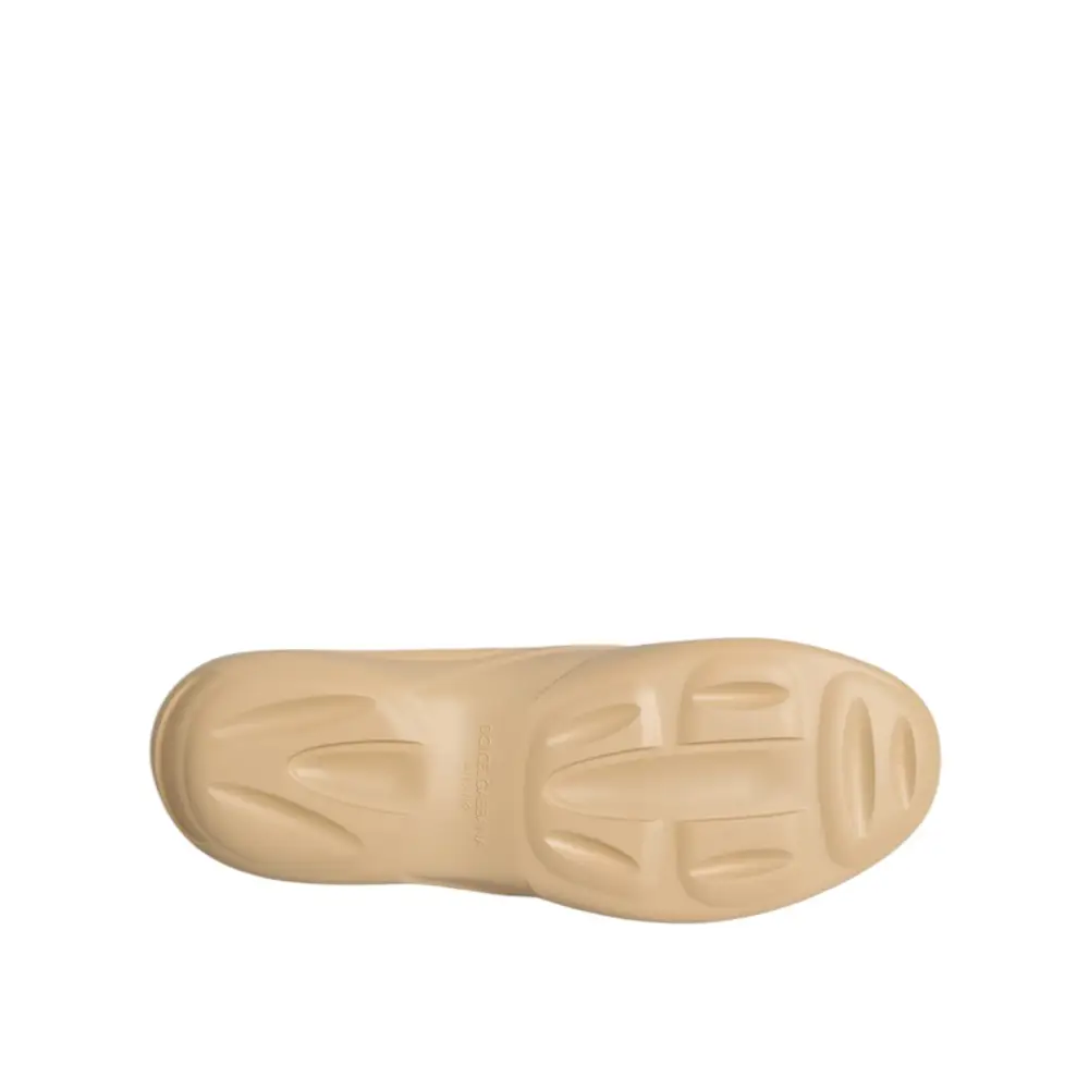 Dolce & Gabbana Beige Gummi Rutschen Low Top Turnschuhe Schuhe - EU44/US11