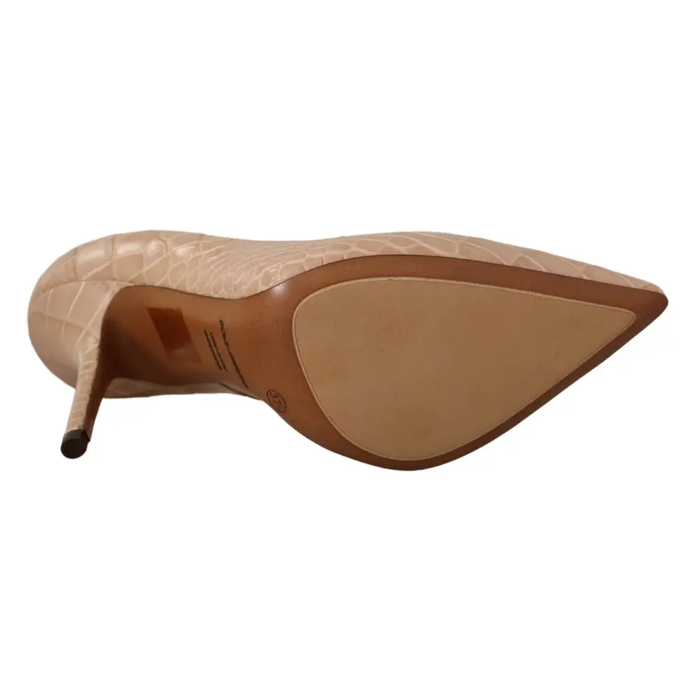 Dolce & Gabbana Beige Leder Bellucci Heels Pumps Schuhe - EU36.5/US6