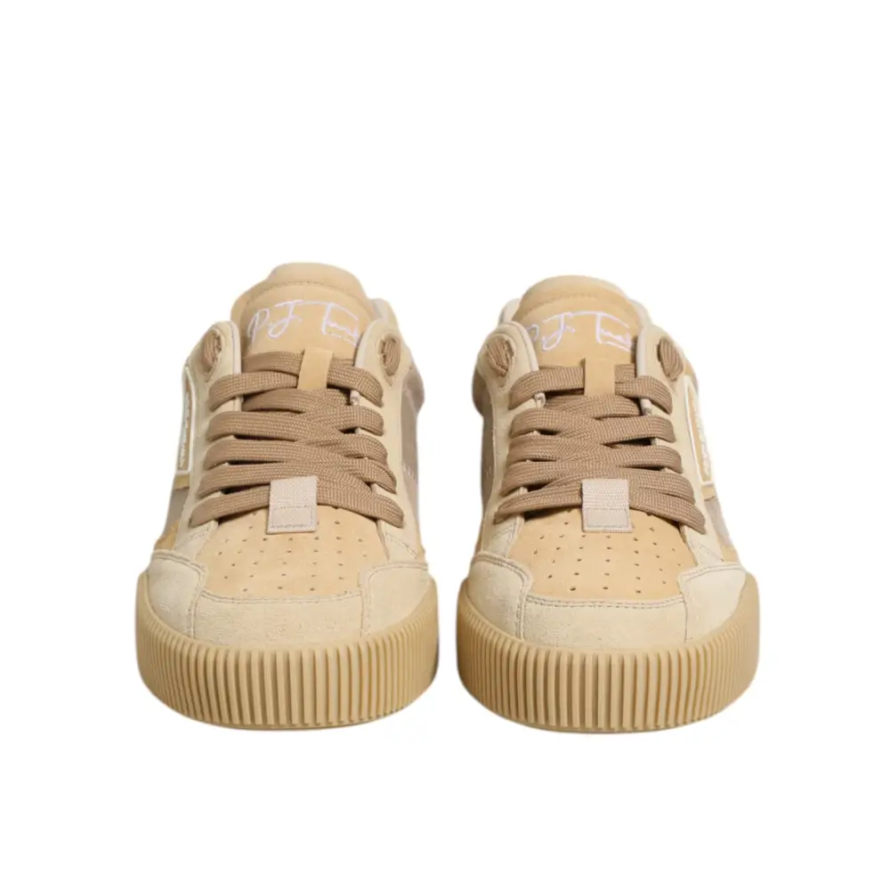 Dolce & Gabbana Beige Leder Miami Low Top Sneakers Männer Schuhe - EU39/US6