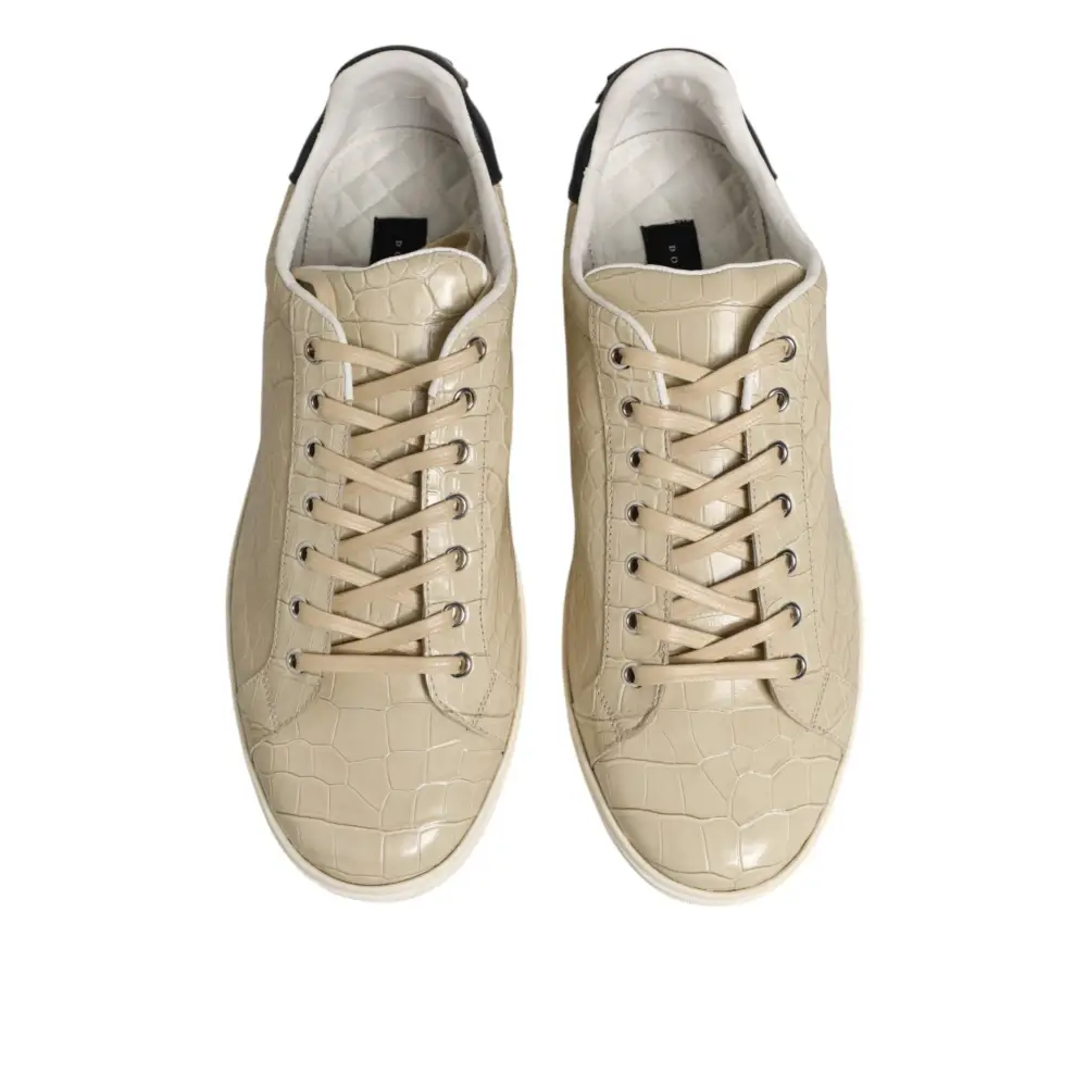 Dolce & Gabbana Beige London Leder-Sneakers - EU43/US10