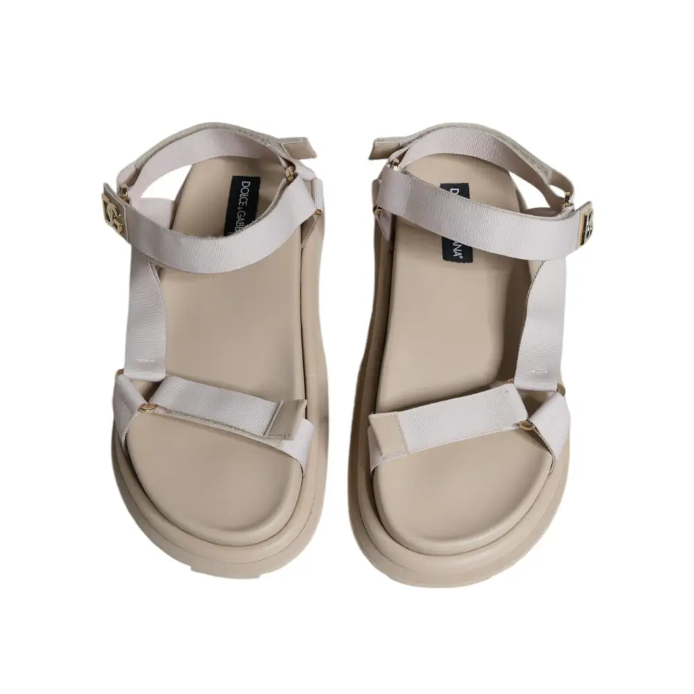 Dolce & Gabbana Beige Nappa Devotion Riemen Herren Sandalen Schuhe - EU44/US11