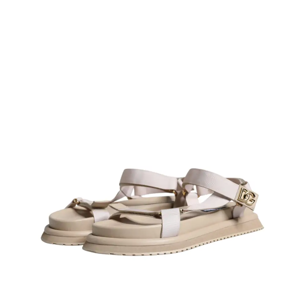 Dolce & Gabbana Beige Nappa Devotion Riemen Herren Sandalen Schuhe - EU44/US11