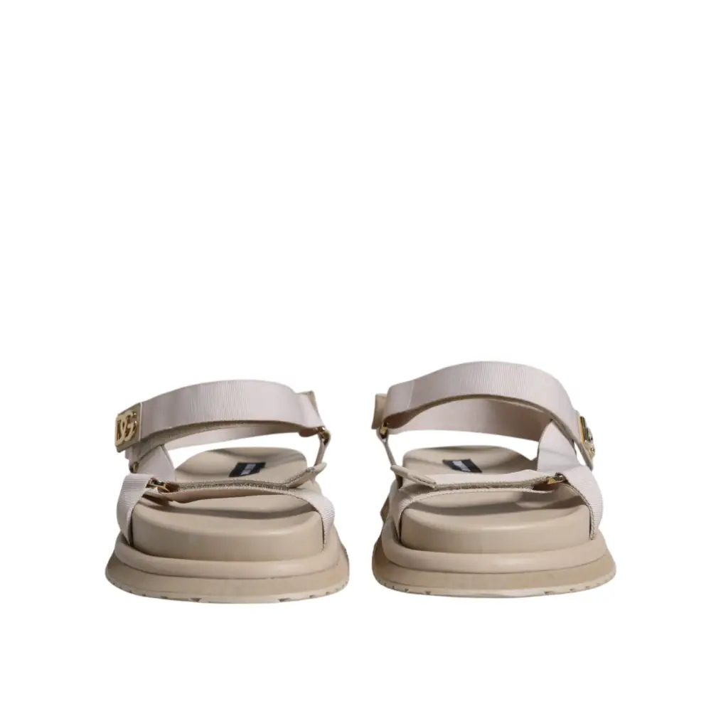 Dolce & Gabbana Beige Nappa Devotion Riemen Herren Sandalen Schuhe - EU44/US11