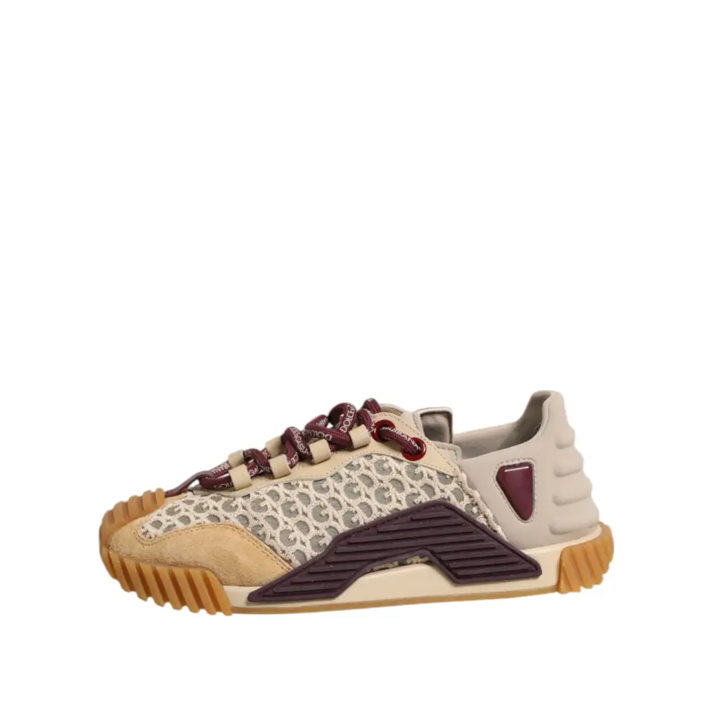 Dolce & Gabbana Beige Neopren DG Logo NS1 Lace Sneakers Schuhe - EU35.5/US5
