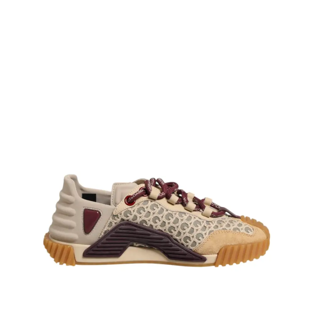 Dolce & Gabbana Beige Neopren DG Logo NS1 Lace Sneakers Schuhe - EU35.5/US5