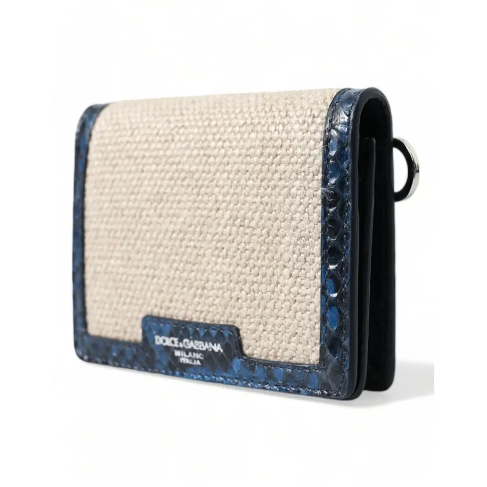 Dolce & Gabbana Beige Raffia Blau Leder Trim Mini Umhängetasche Crossbody Bag