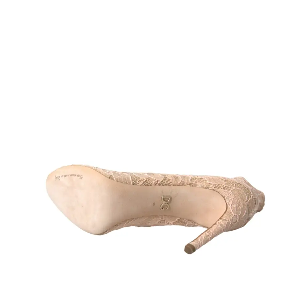 Dolce & Gabbana Beige Stretch Taormina Schnürstiefel Schuhe - EU40/US9.5