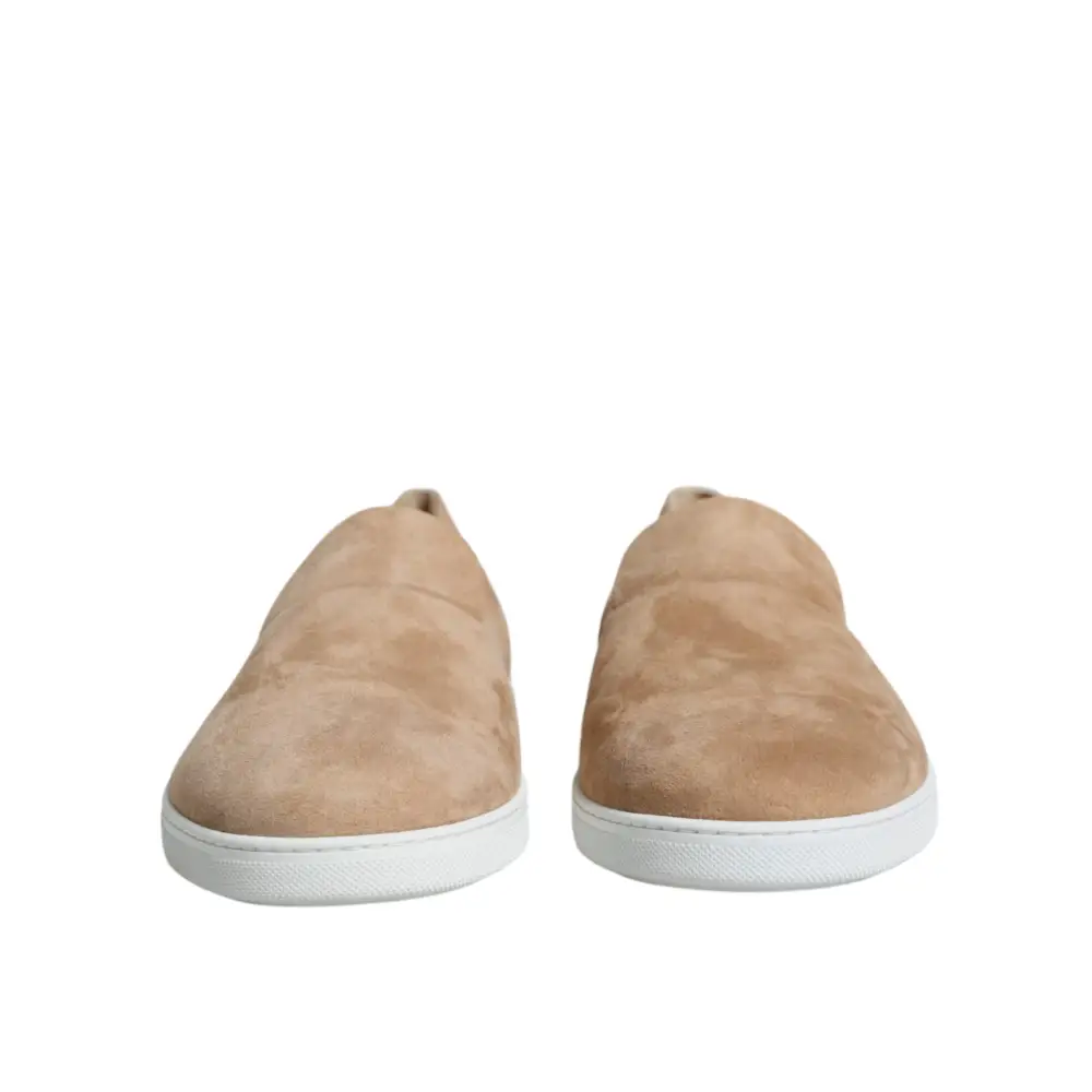 Dolce & Gabbana Beige Wildleder Kaiman Loafers Hausschuhe Schuhe - EU42/US9