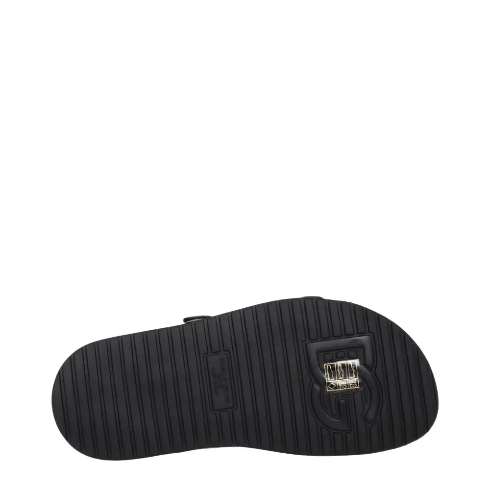 Dolce & Gabbana Beigefarbene Samt-Hausschuhe