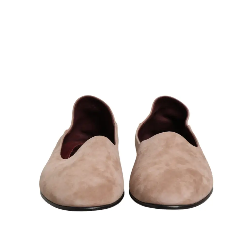 Dolce & Gabbana Beigefarbene Wildleder-Loafer zum Hineinschlüpfen - EU41/US8